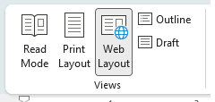 Read mode view in Microsoft Word